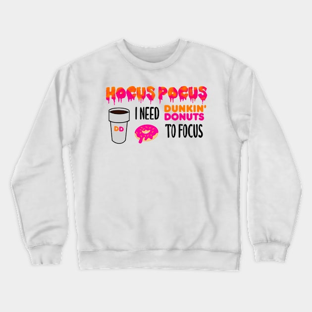 Hocus Pocus I Need (Hot) Coffee to Focus Crewneck Sweatshirt by GrellenDraws